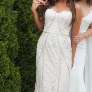 White, lace, with beading Formal or Prom dress